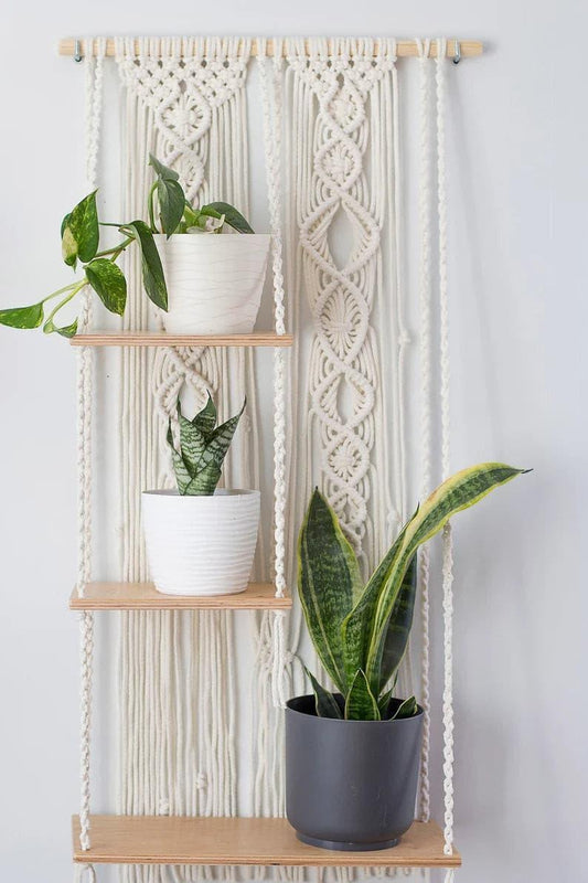 3 Tier Macrame Shelf Hanging - Decor Things