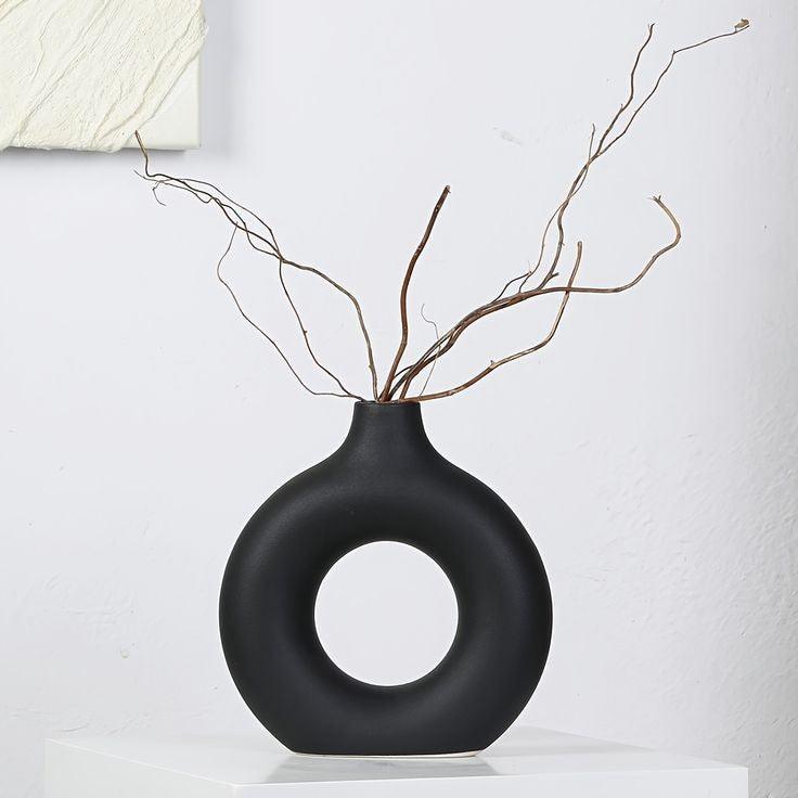 Black Donut Vase - Decor Things