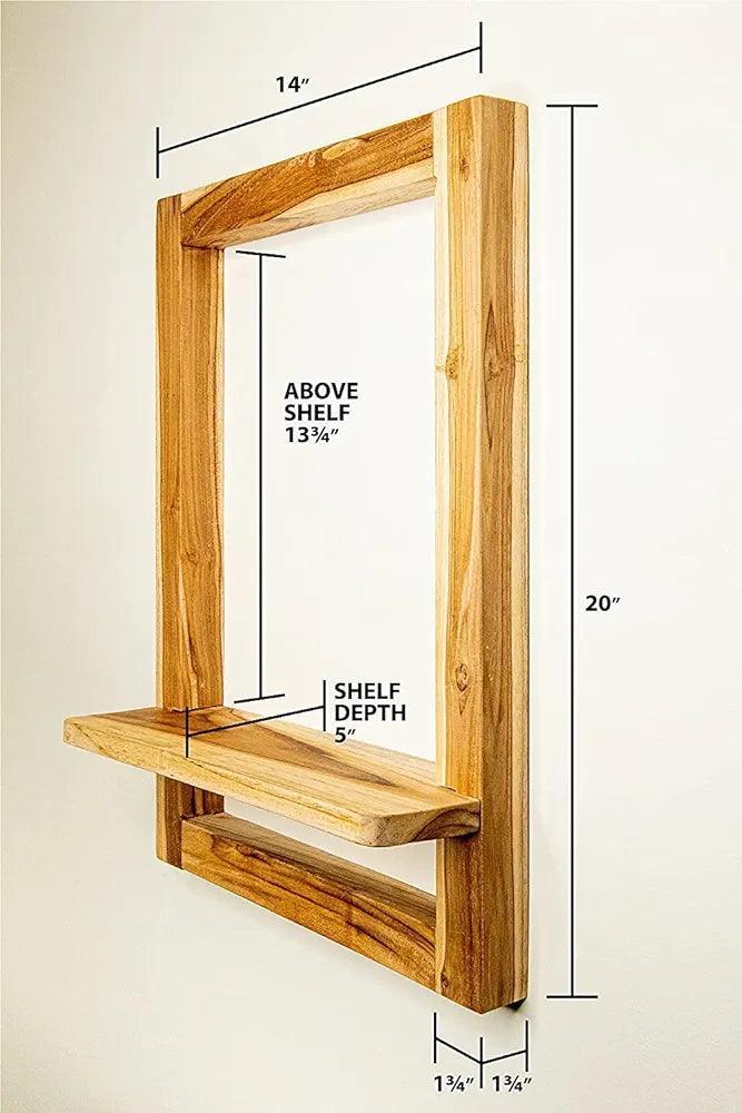 Wooden Rectangle Wall Shelf - Decorthings.in