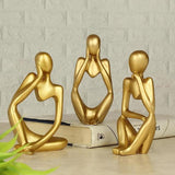 Thinker men statue set of 3 (Golden) - Decor Things