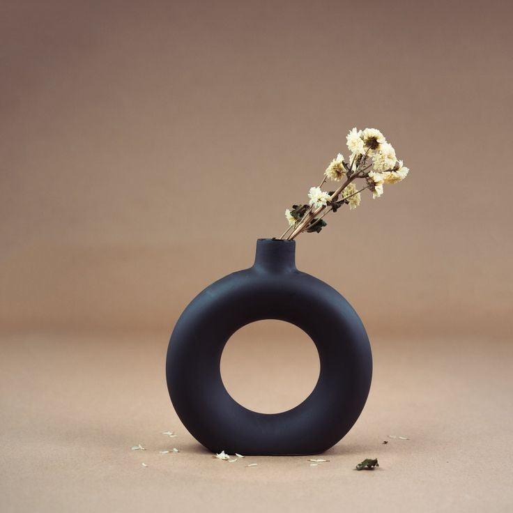 Black Donut Vase - Decor Things