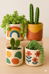 Retro Planter Set of 4