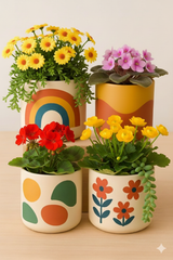 Retro Planter Set of 4