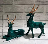 Green buck Sculpture set of 2 - Decor Things