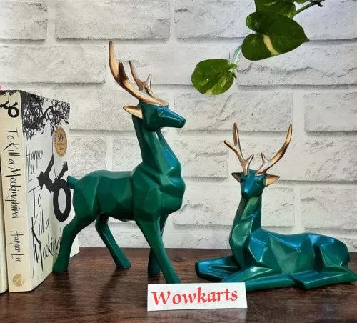 Green buck Sculpture set of 2 - Decor Things