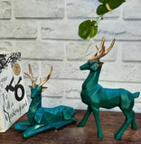 Green buck Sculpture set of 2 - Decor Things