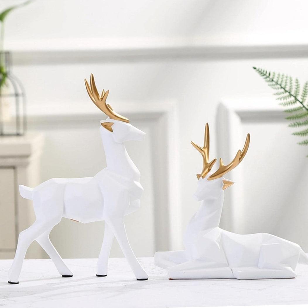 White buck Sculpture set of 2 - Decor Things