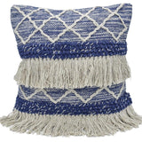 Blue Tufted Tassle cushion cover - Decor Things