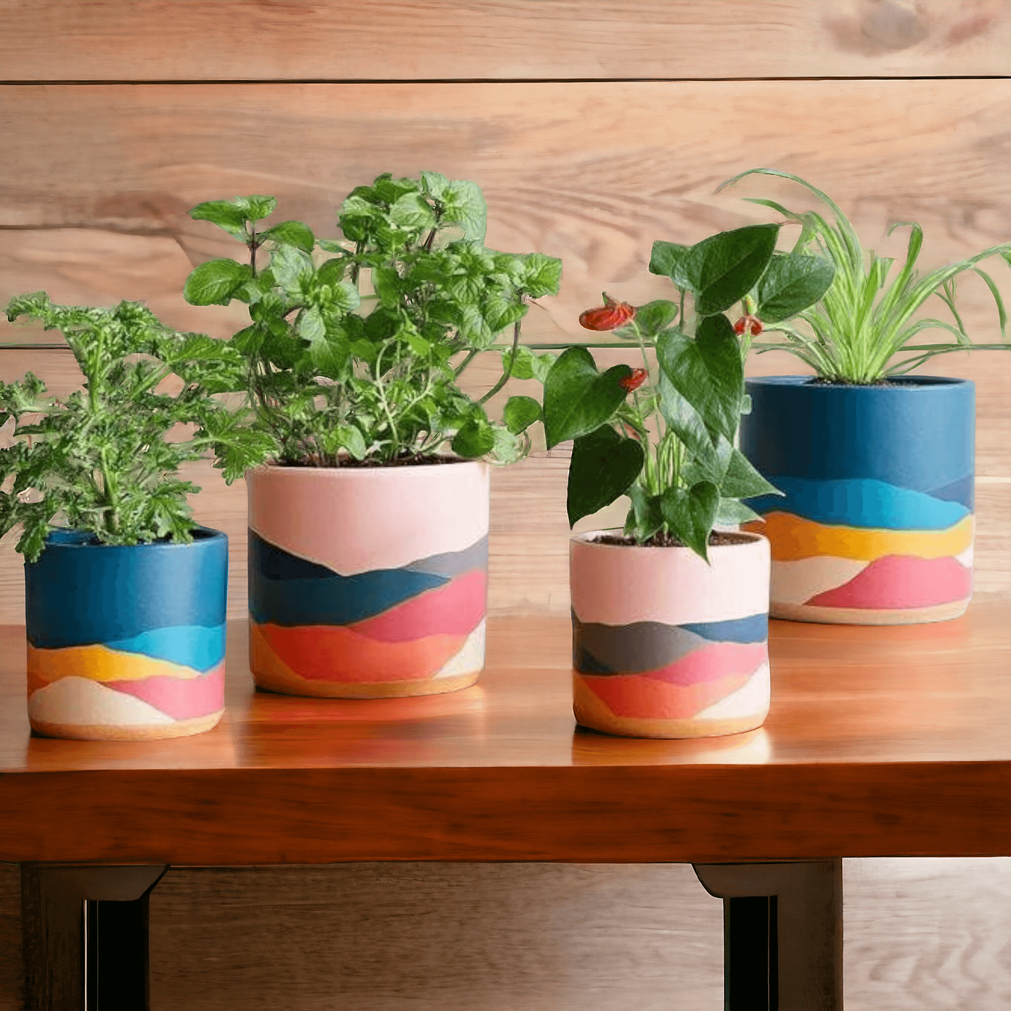 Abstract Pink Planter (Set of 4) - Decor Things