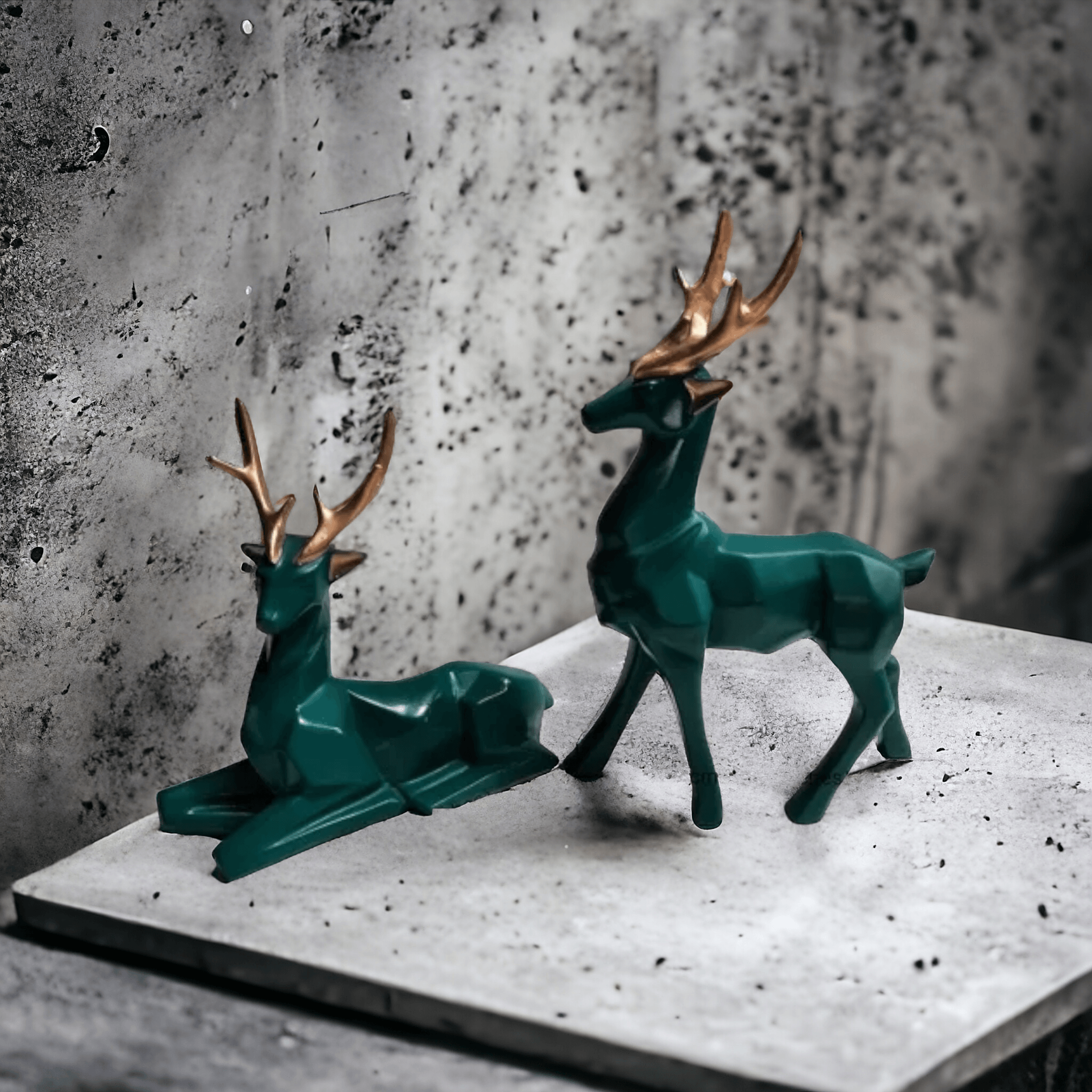 Green buck Sculpture set of 2 - Decor Things