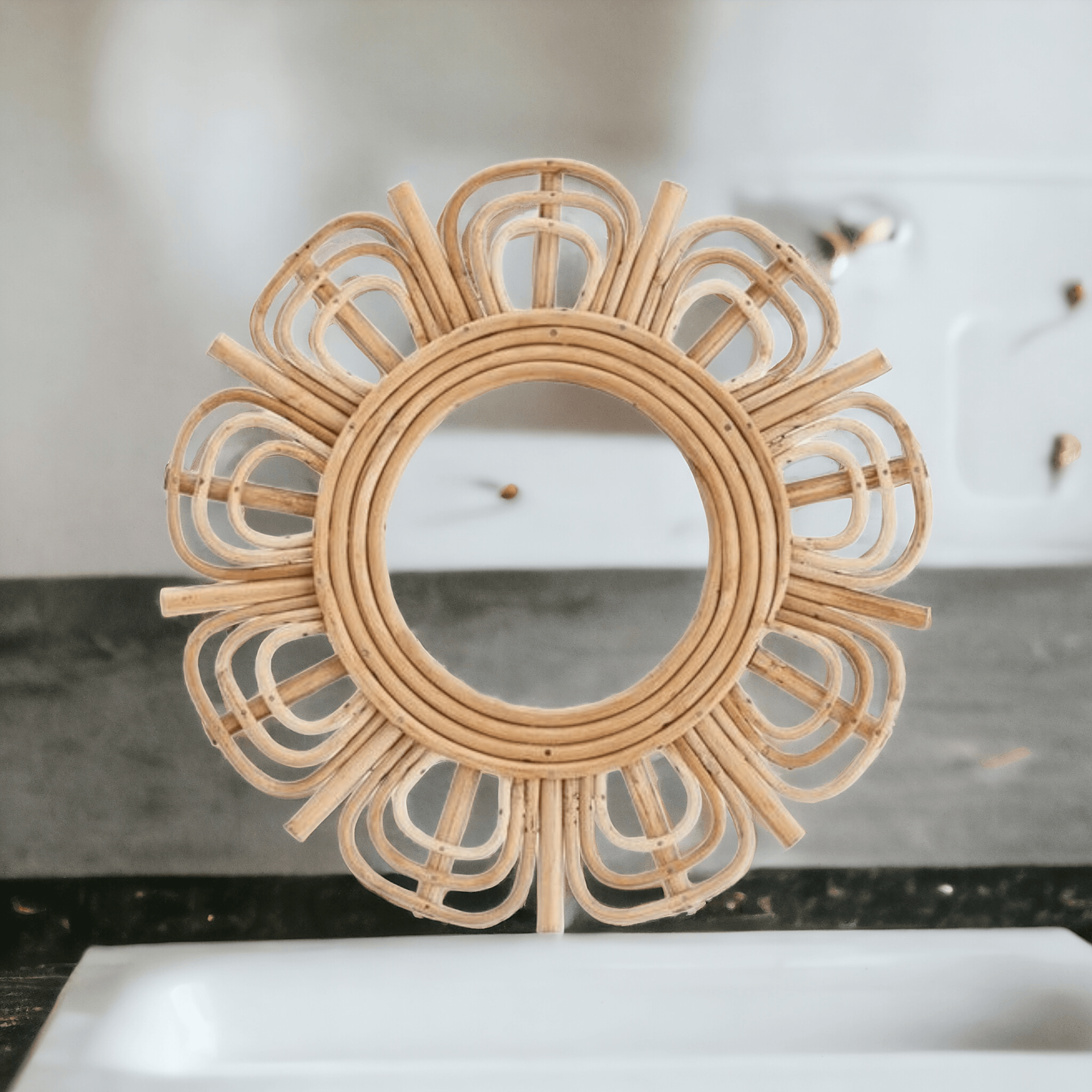 Flower Petal Cane Mirror - Decor Things