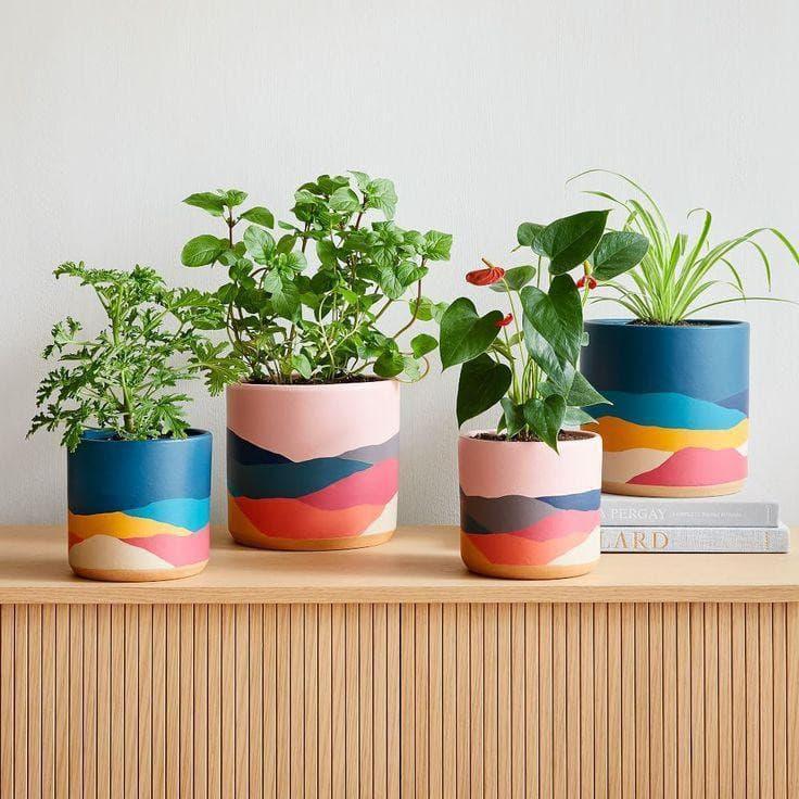 Abstract Pink Planter (Set of 4) - Decor Things