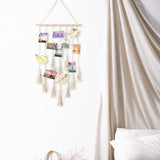 Hanging Photo Display Macrame Wall Hanging Pictures Organizer. - Decor Things