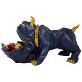 Bulldog Storage sculpture (blue) - Decor Things