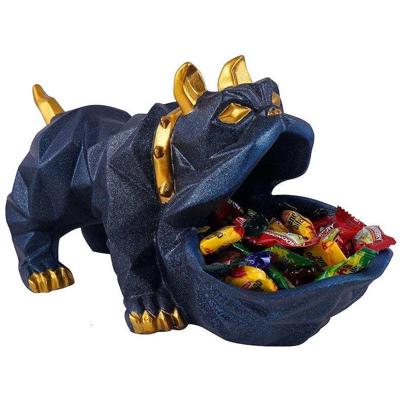 Bulldog Storage sculpture (blue) - Decor Things