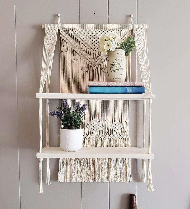 MACRAME DOUBLE SHELF - Decor Things