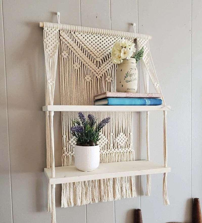 MACRAME DOUBLE SHELF - Decor Things