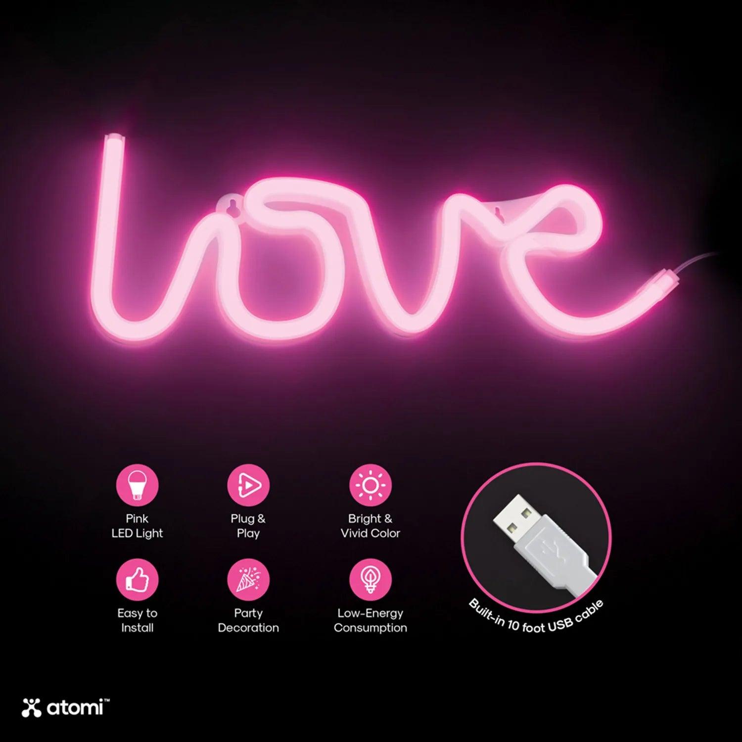 Love led light (Pink) - Decor Things