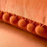 Orange Pom-Pom cushion cover set of 2 - Decor Things