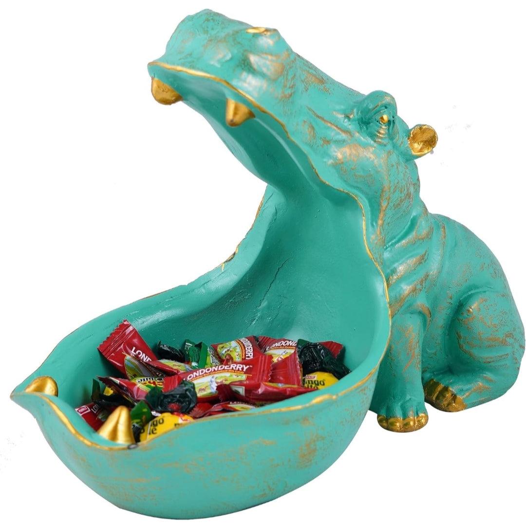 Hungry hippo sculpture (Teal) - Decor Things