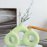 Green Donut Vase Set of 3 - Decor Things