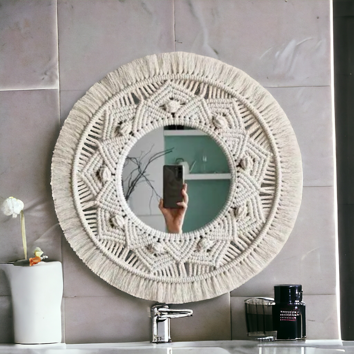 Bohemian round mirror