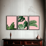 Pink tropical wall art set of 3 - Decor Things