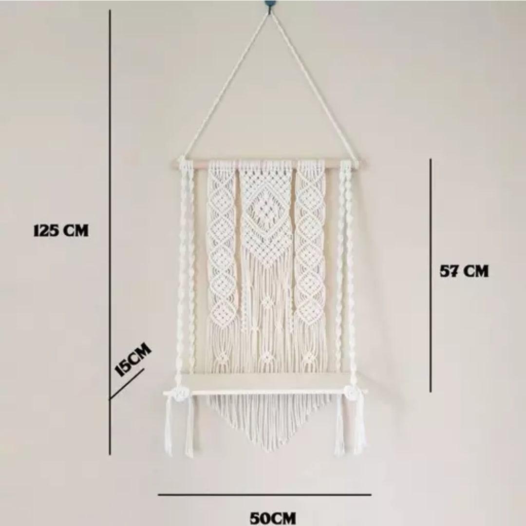 Macrame floral shelf - Decor Things