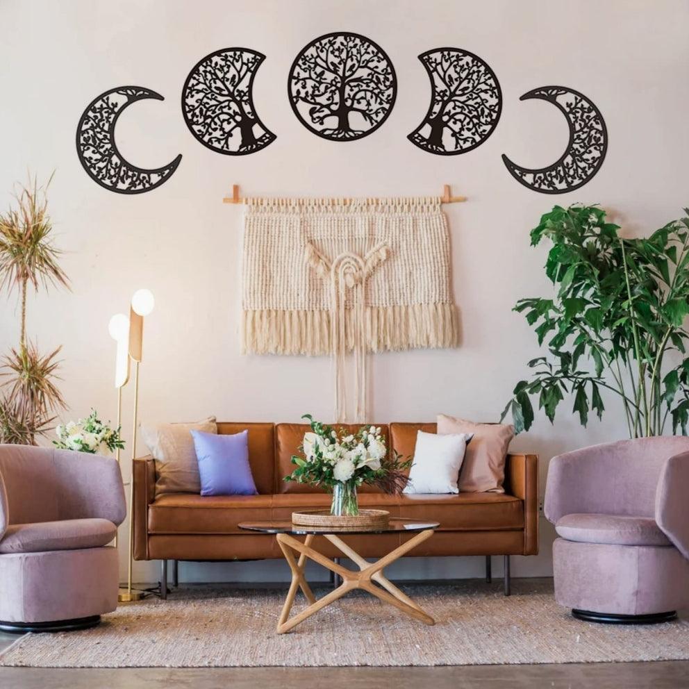 Wooden moon phase wall decor – Decor Things