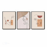 Girl line theme wall art set of 3 - Decor Things