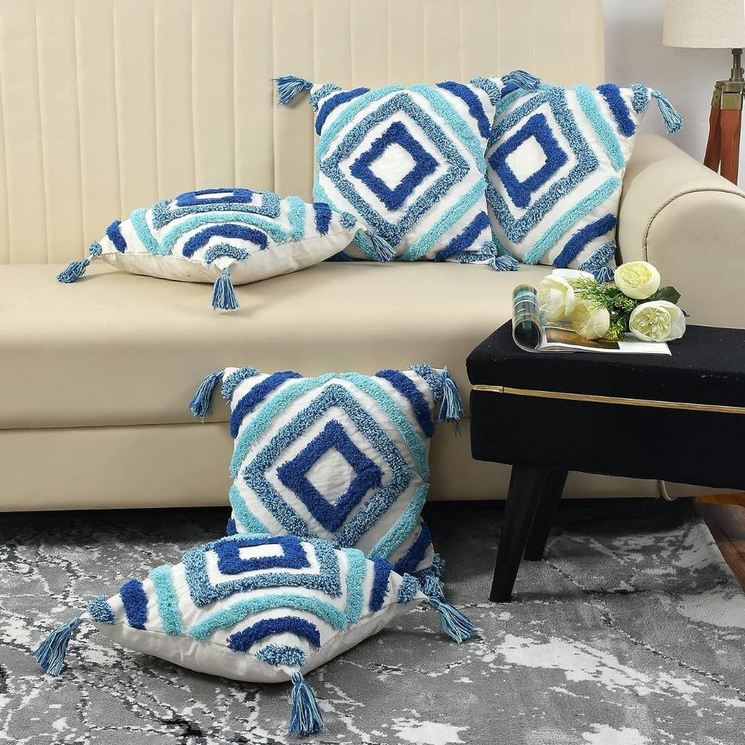 Blue diamond cushion set of 5 - Decor Things