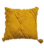 Triangle Design cotton tufted cushion cover (mustard) - Decor Things