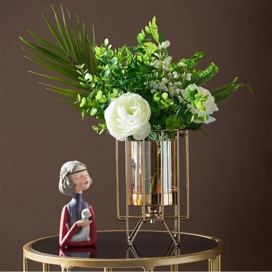 Gold Pillar flower vase - Decor Things