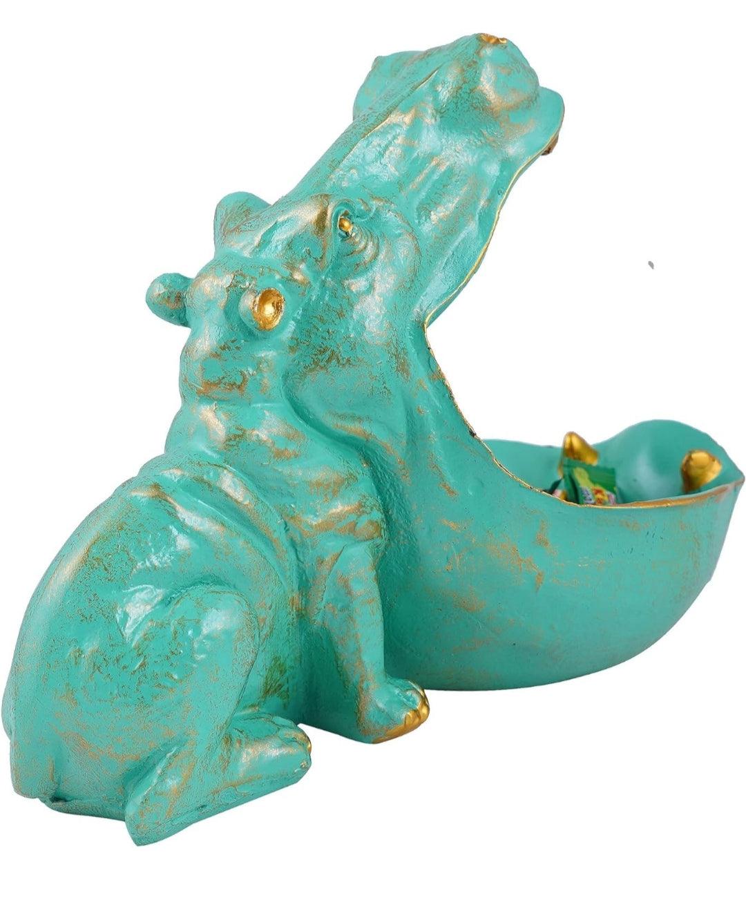 Hungry hippo sculpture (Teal) - Decor Things