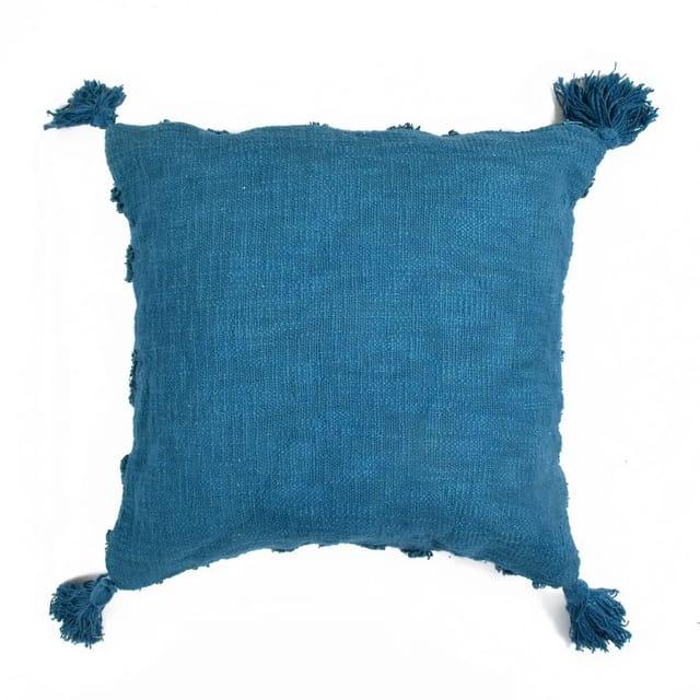 Triangle Design cotton tufted cushion cover (Blue) - Decor Things