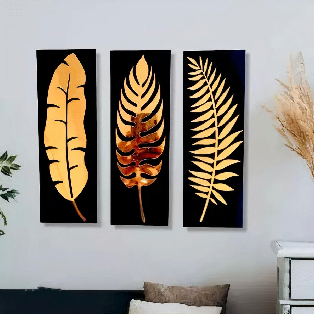 Golden leaf wall decor - Decor Things