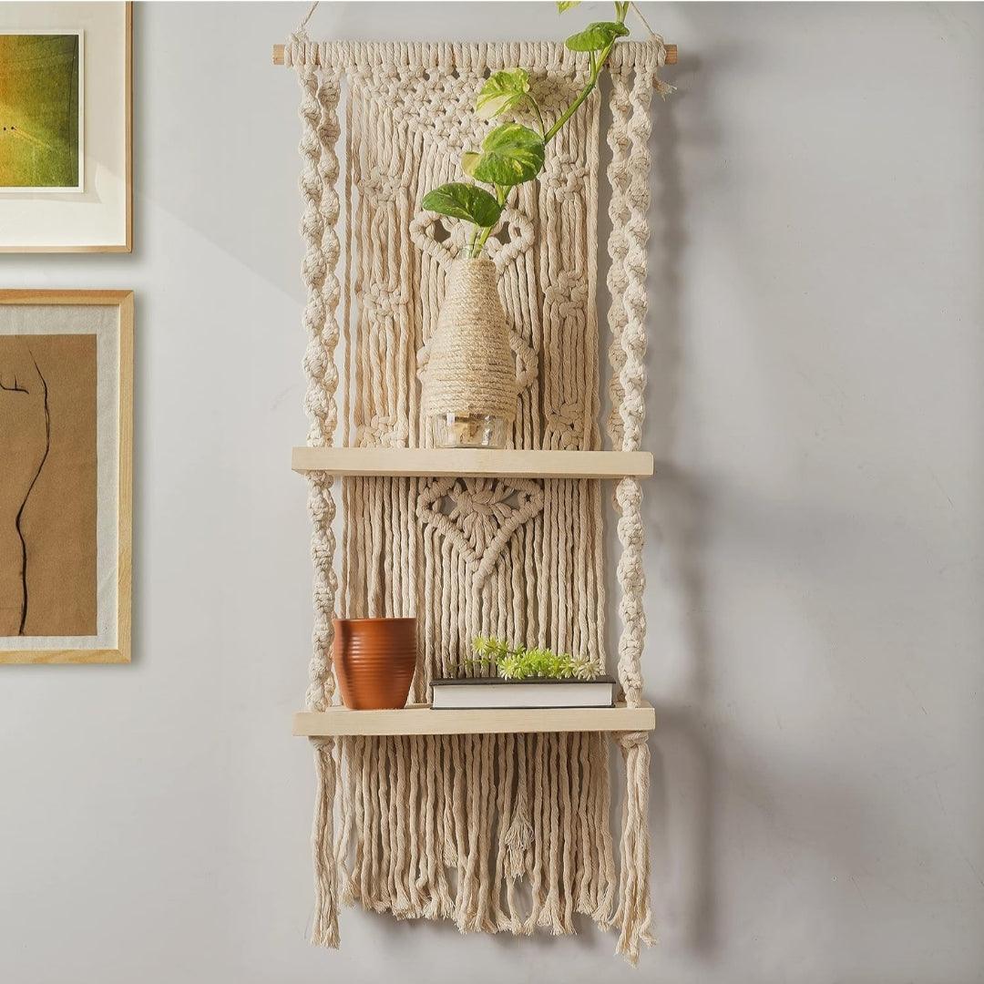 Macrame 2 tier shelf - Decor Things