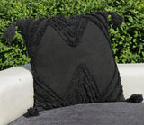 Triangle Design cotton tufted cushion cover (Black) - Decor Things