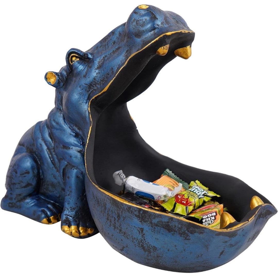 Hungry hippo sculpture (Blue) - Decor Things