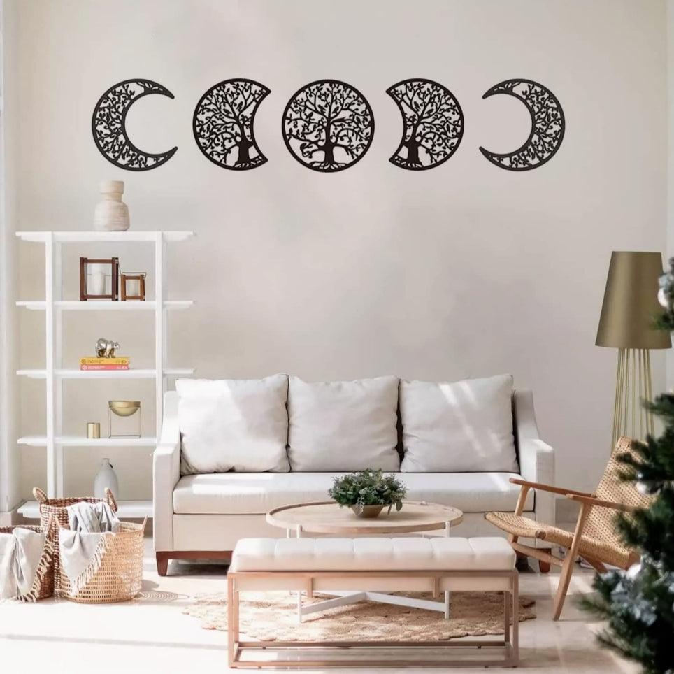 Wooden moon phase wall decor – Decor Things