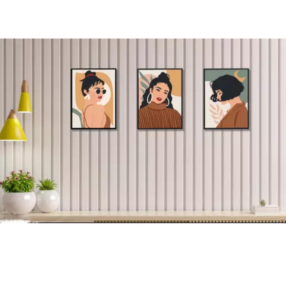 Abstract girl theme wall art set of 3 - Decor Things