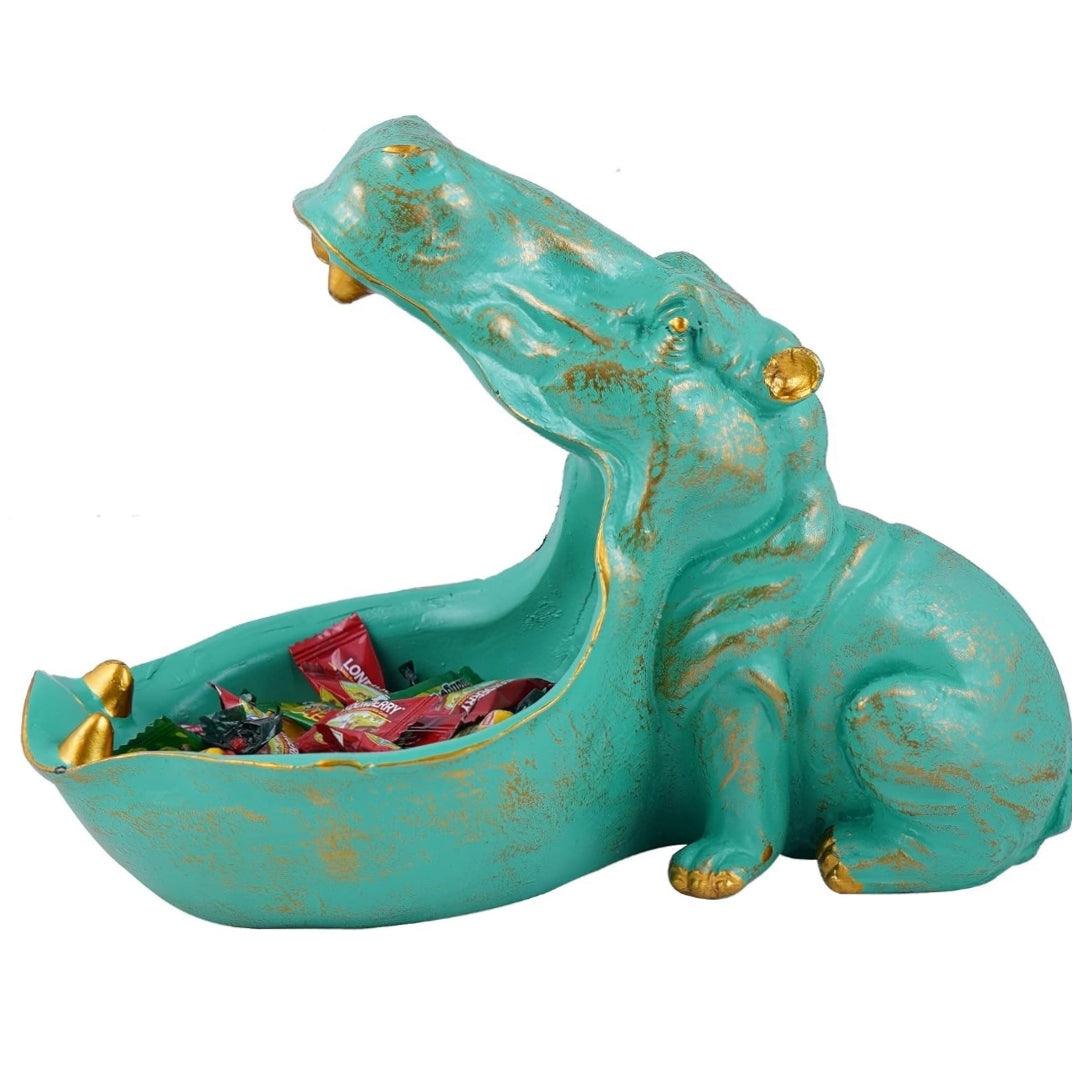 Hungry hippo sculpture (Teal) - Decor Things