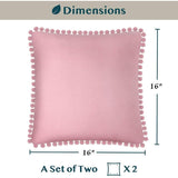 Pink Pom-Pom cushion cover set of 2 - Decor Things