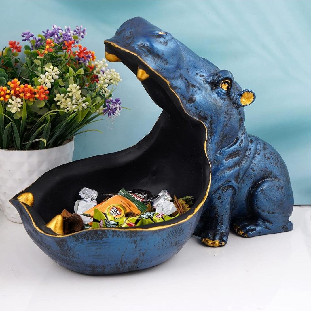 Hungry hippo sculpture (Blue) - Decor Things