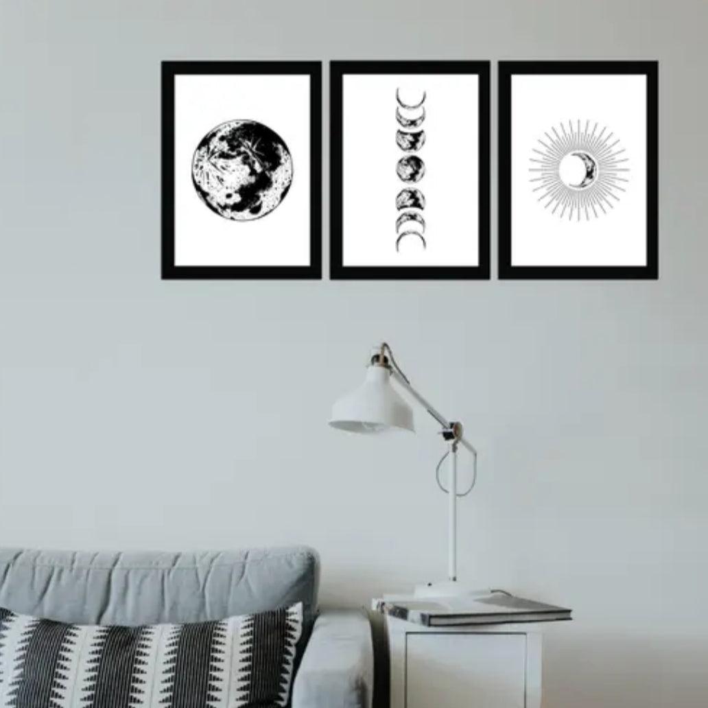 Moon Phase Wall art set of 3 - Decor Things