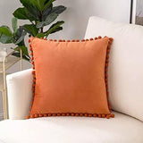 Orange Pom-Pom cushion cover set of 2 - Decor Things