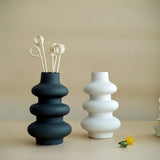 B & W spiral vase set of 2 - Decor Things