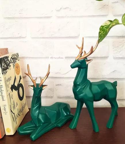 Green buck Sculpture set of 2 - Decor Things